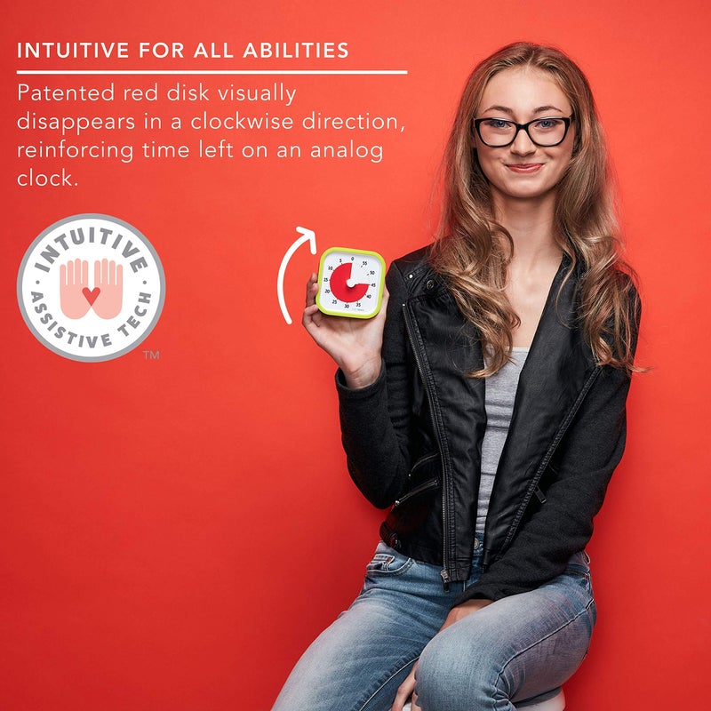 TIME TIMER 60 Minute MOD Education Edition â â€” Visual Timer for Kids Classroom Learning, Elementary Teachers Desk Clock, Homeschool Study Tool and Office Meetings with Silent Operation (Lime Green) - Image 3